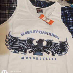 Harley Davidson wings white tank with a cool Gator on back 2XL NWT
